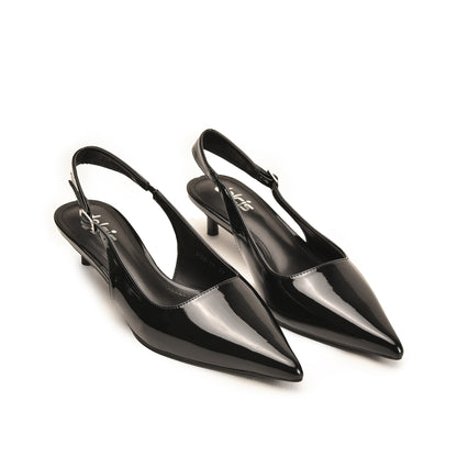 Black Slingback Kitten Heels for Women | 474N-C