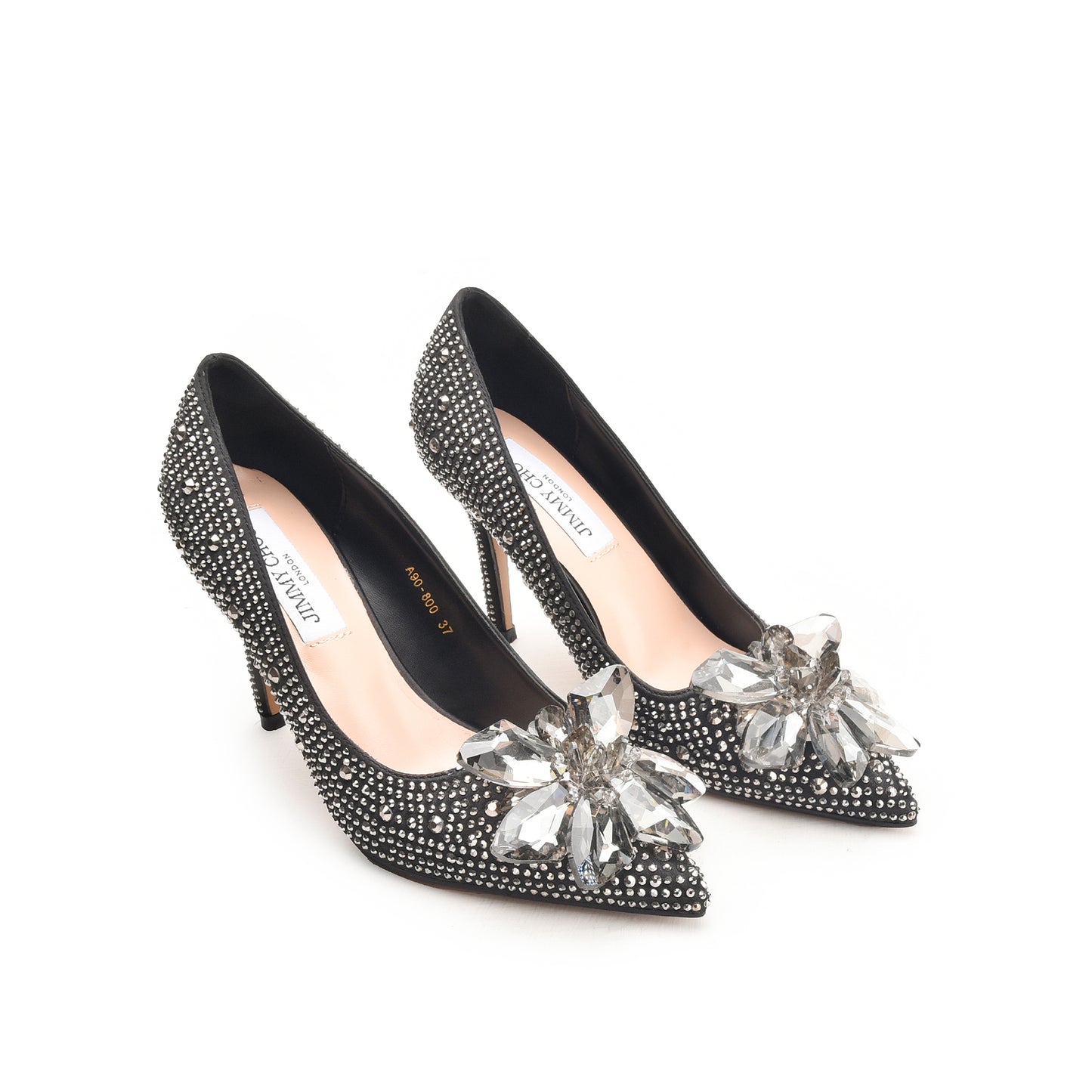 Crystal Embellished Black Heels | 487N-C Dolcis