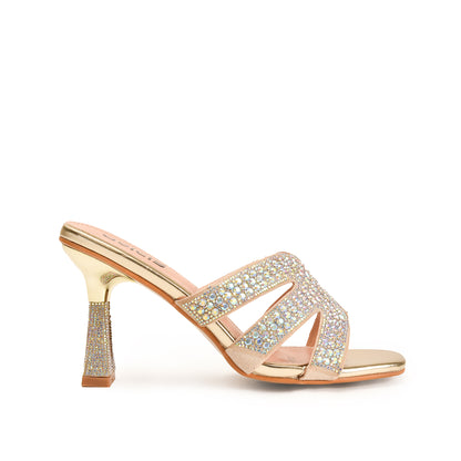 Dazzling Gold Crystal Embellished Heels | 578L-X Dolcis
