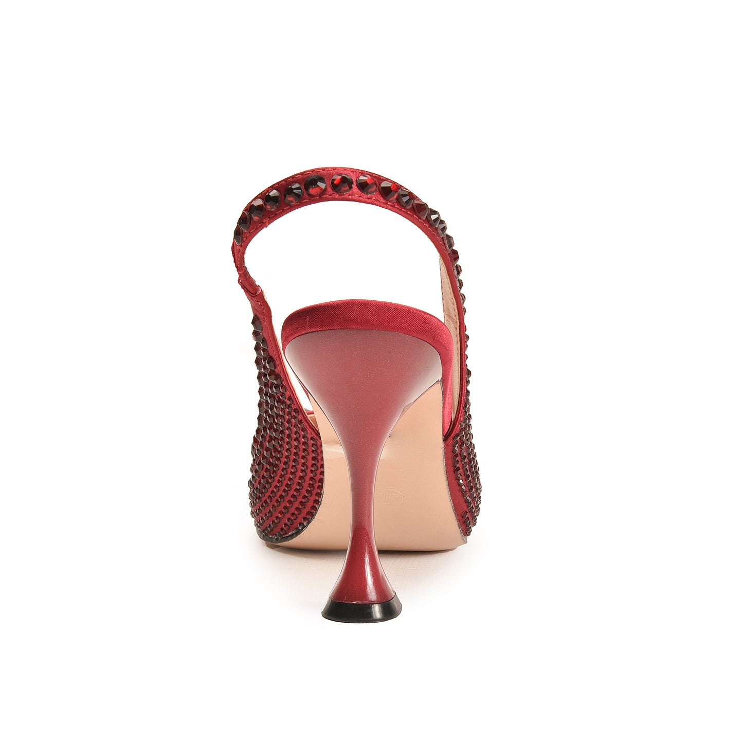Bold Maroon Studded Slingback Heels | 423M-M Dolcis
