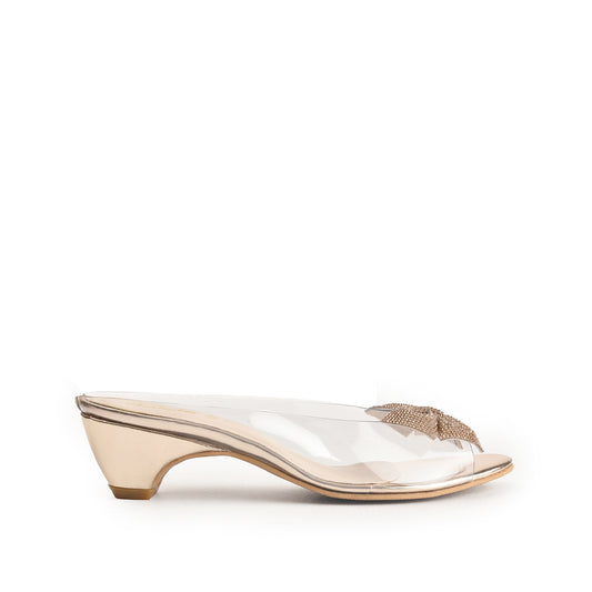 Transparent Gold Bow Mid Heels | 561L-X Dolcis