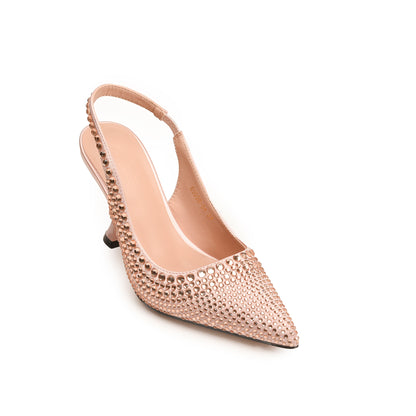 Chic Peach Slingback Studded Heels | 423M-PX Dolcis