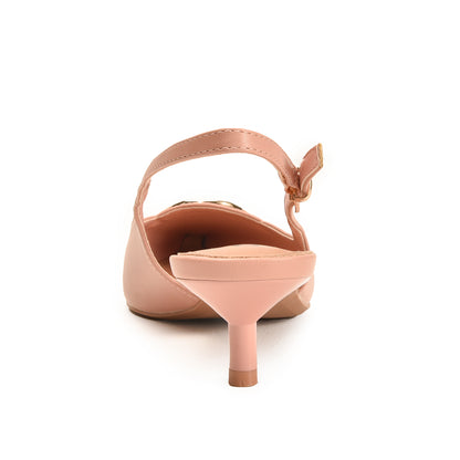 Pink Court Heels with Strap Embellishments | 475N-P