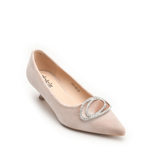 Nude Court Shoes with Crystal Buckle | 495N-F Dolcis