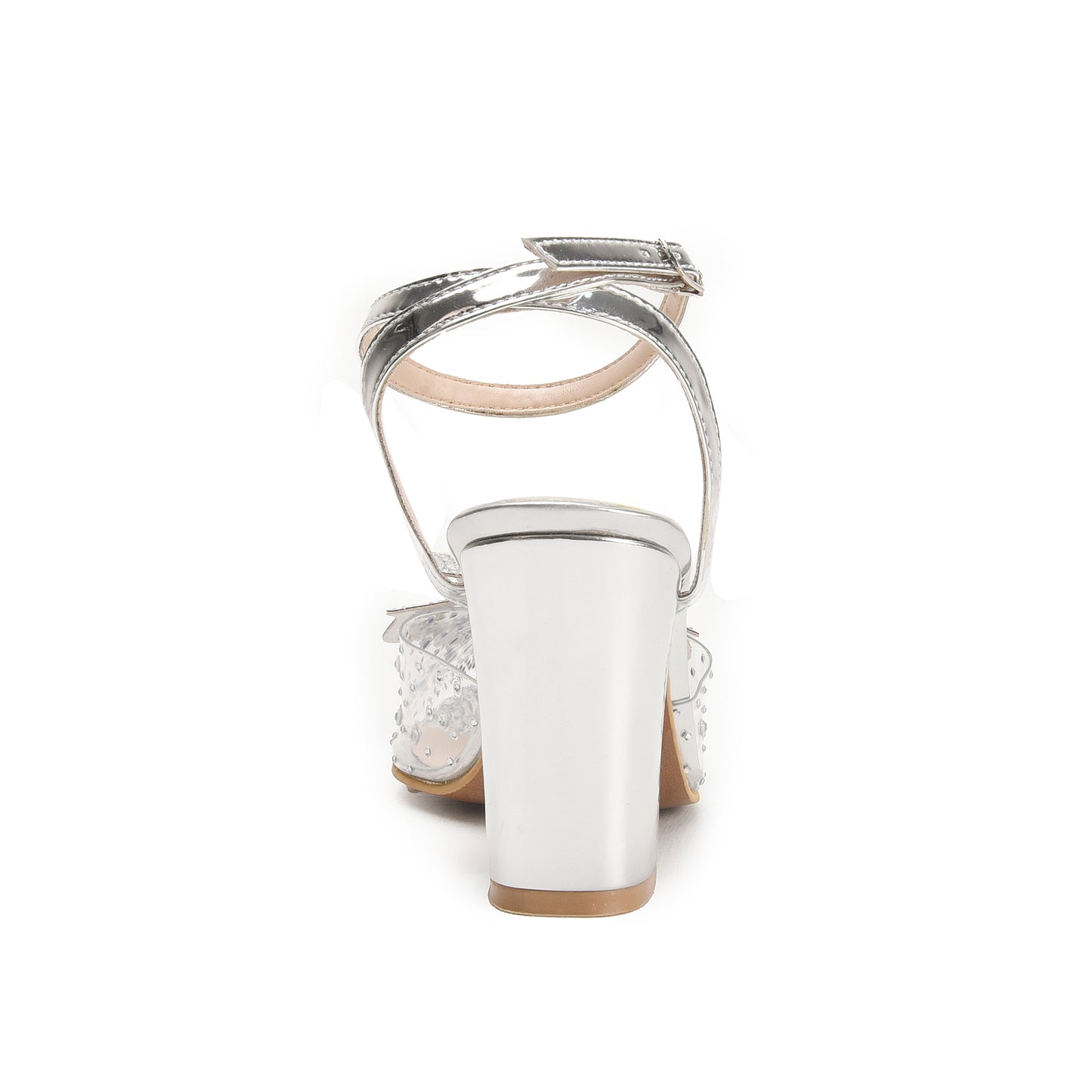 Transparent Block Heels with Silver Bow | 456N-S Dolcis