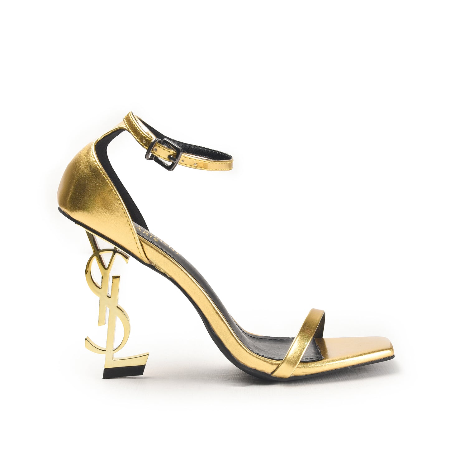 Gold YSL Heels with Iconic Logo Heel | 297G-X