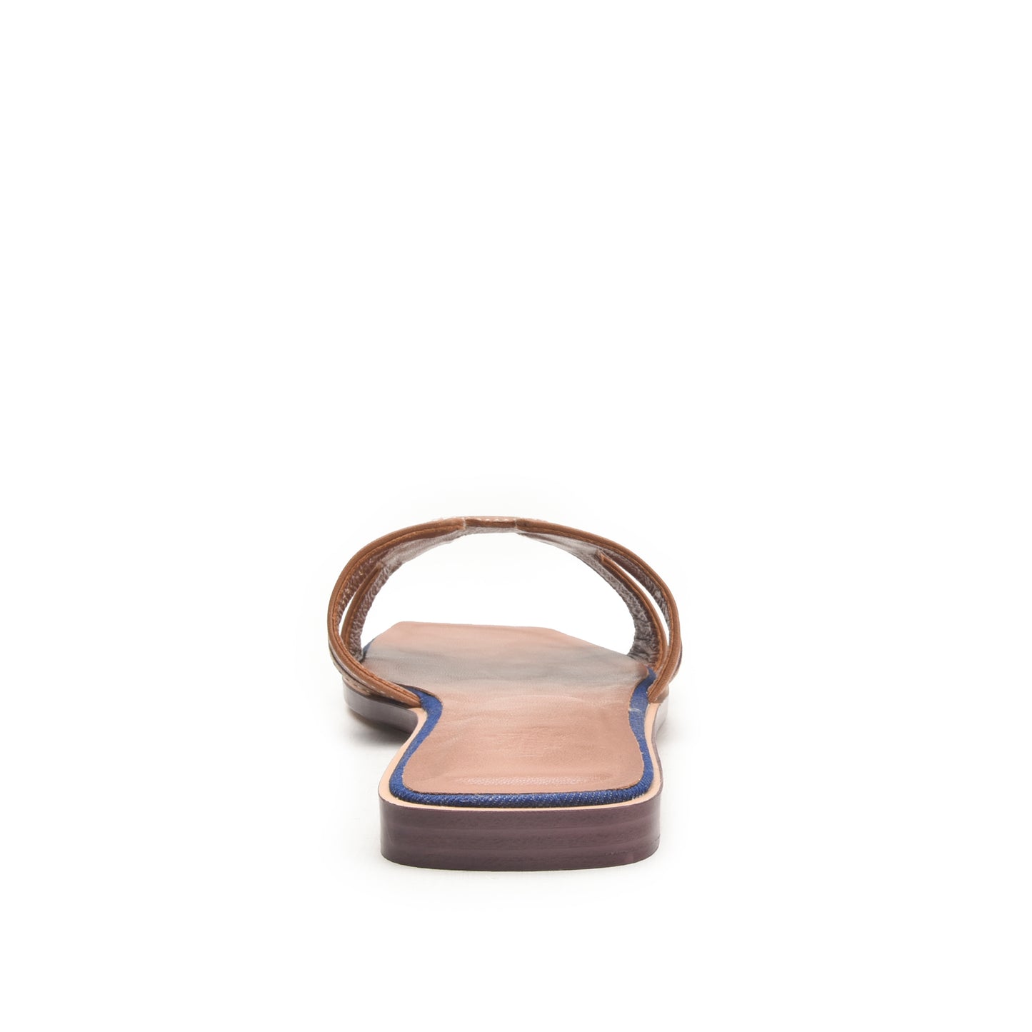 Women's Blue & Tan Open-Toe Slippers | 580L-Q