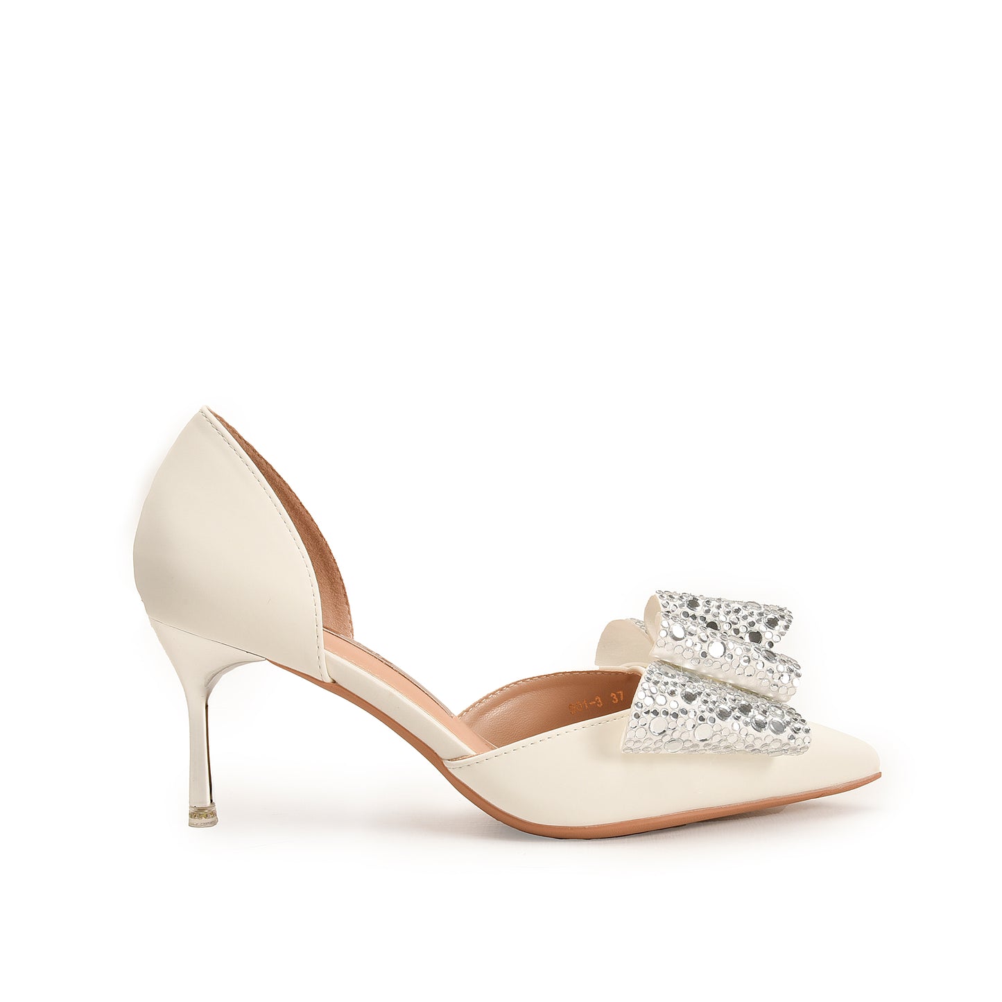 Elegant White Bow Embellished Heels | 471N-W Dolcis