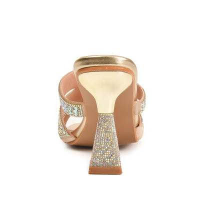 Dazzling Gold Crystal Embellished Heels | 578L-X Dolcis