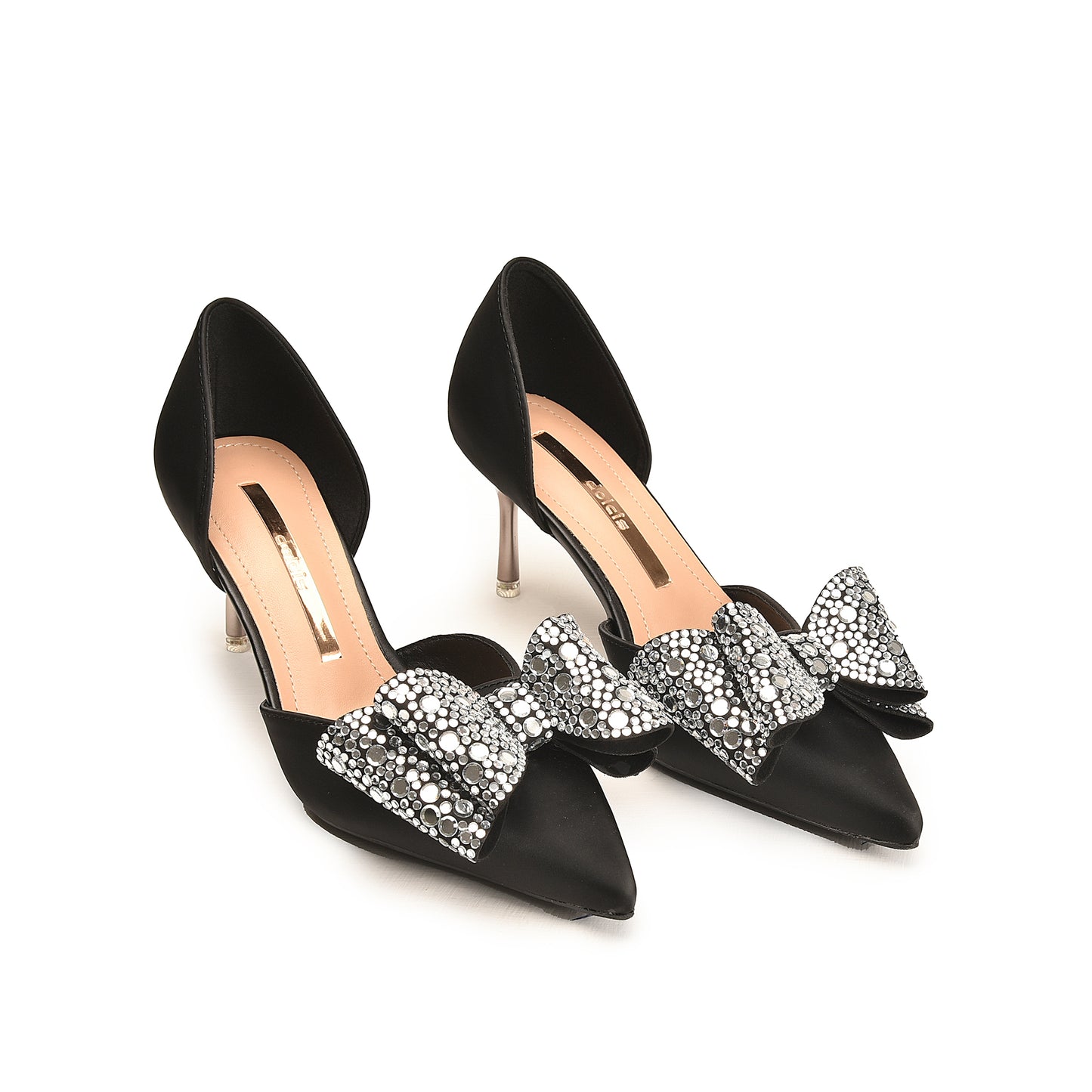 Chic Black Bow Embellished Heels | 471N-C Dolcis