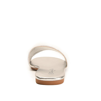 Silver Embellished Slip-On Flats for Women Slippers | 566L-S