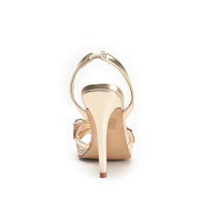 Gold Stiletto Heels with Leaf Embellishment | 201H-X Dolcis