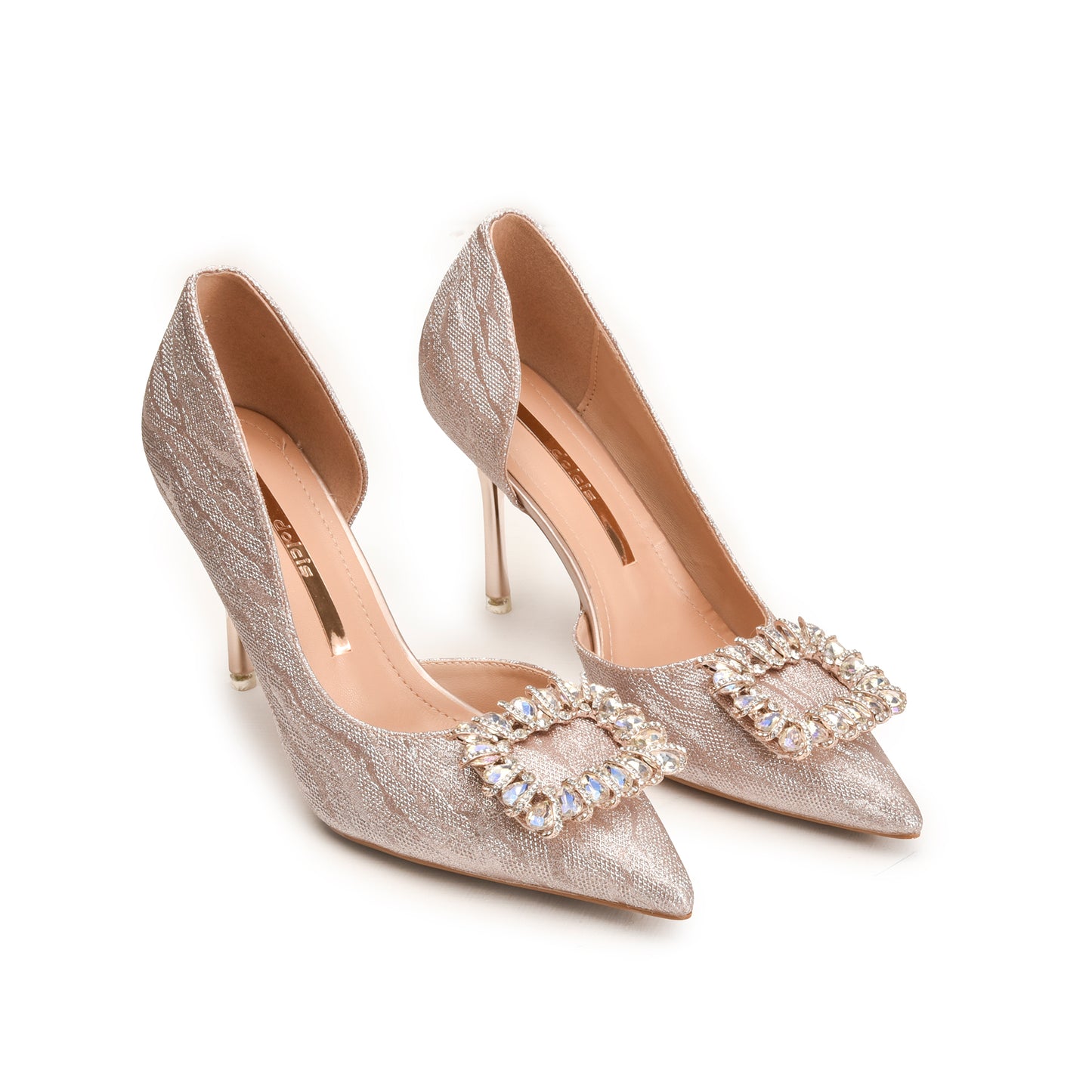 Sparkling Nude Embellished Heels | 472NPX Dolcis