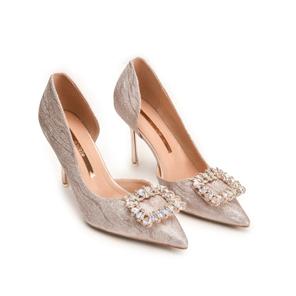 Sparkling Nude Embellished Heels | 472NPX Dolcis