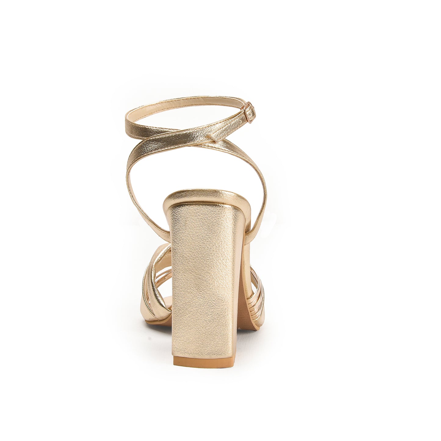Golden Block Heels with Knotted Strap | 294G-X