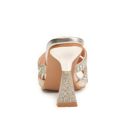 Shimmering Silver Crystal Embellished Heels | 578L-S Dolcis