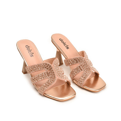 Sparkling Peach Crystal Embellished Heels | 578L-PX Dolcis