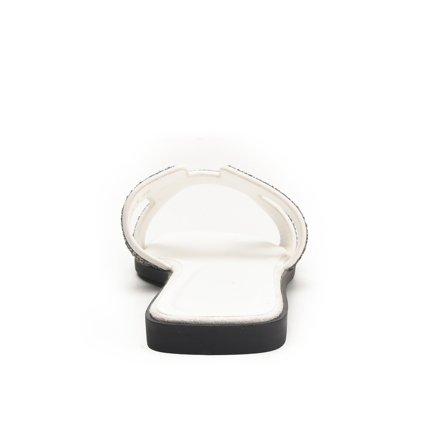 White Glitter Strap Flats Slippers | 581L-W Dolcis