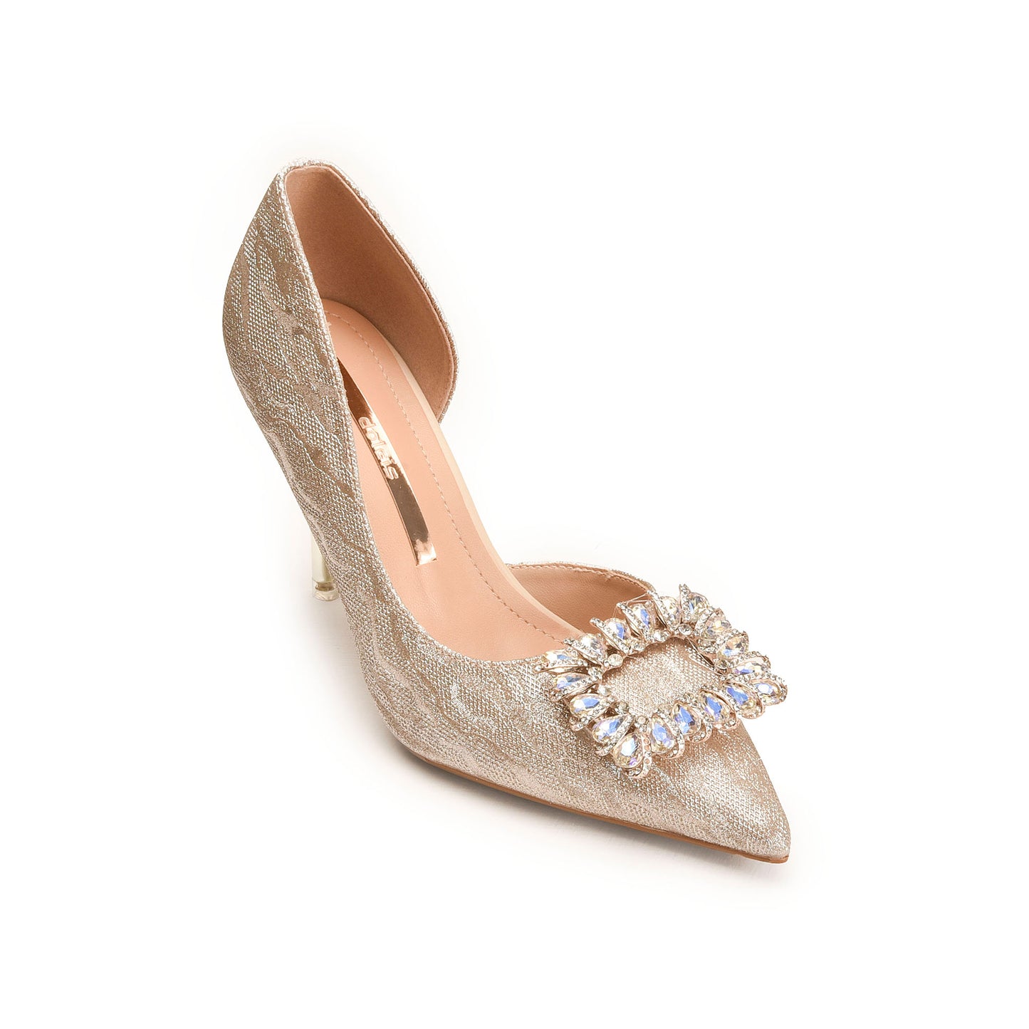 Glamorous Gold Brooch Heels | 472NX Dolcis