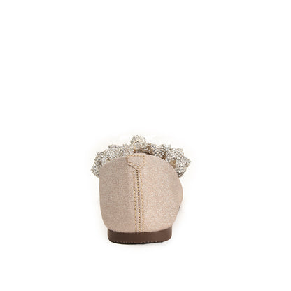 Beige Embellished Bow Flats for Women  | 469N-X