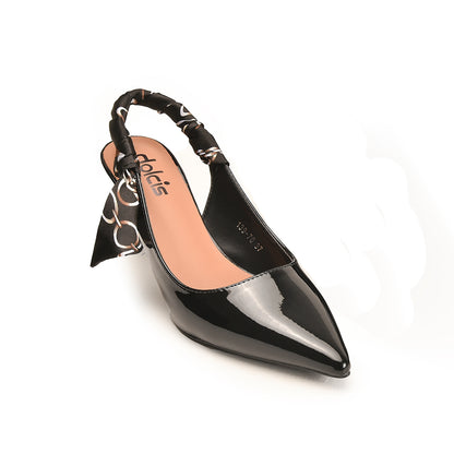 Glossy Black Slingback Heels | 473N-C Dolcis
