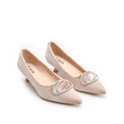 Nude Court Shoes with Crystal Buckle | 495N-F Dolcis