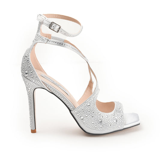 Silver Strappy Party Heels | 298G-X Dolcis