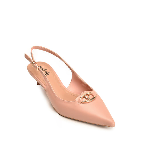 Pink Court Heels with Strap Embellishments | 475N-P