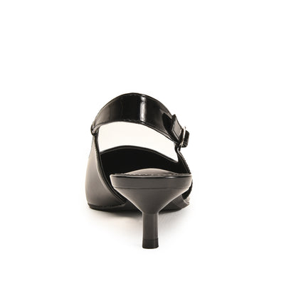Black Slingback Kitten Heels for Women | 474N-C