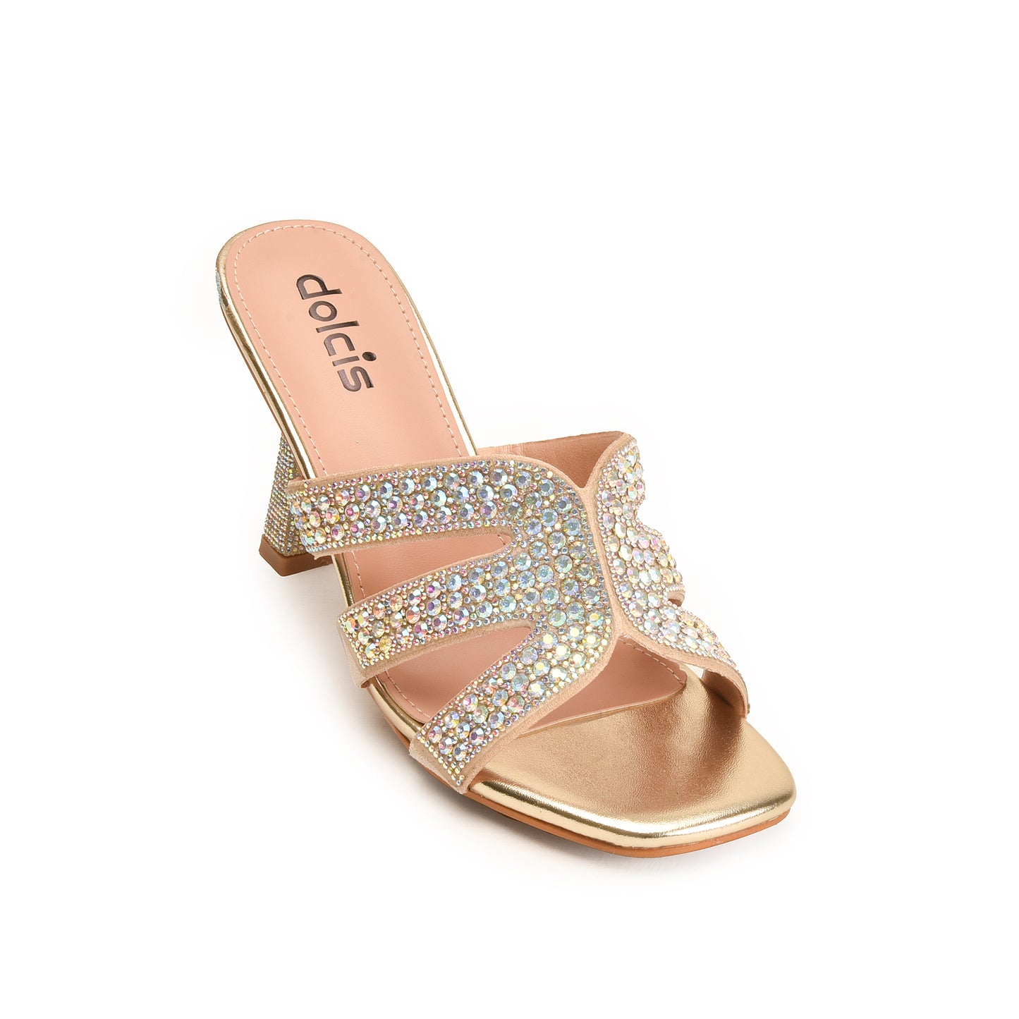 Dazzling Gold Crystal Embellished Heels | 578L-X Dolcis