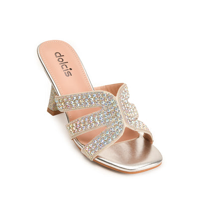 Shimmering Silver Crystal Embellished Heels | 578L-S Dolcis