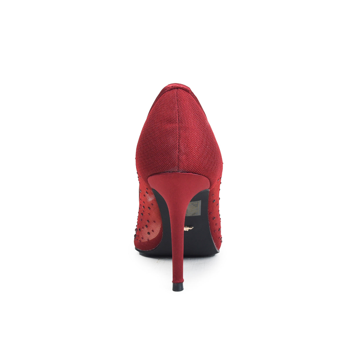 Maroon Crystal-Embellished  Heels | 438P-M