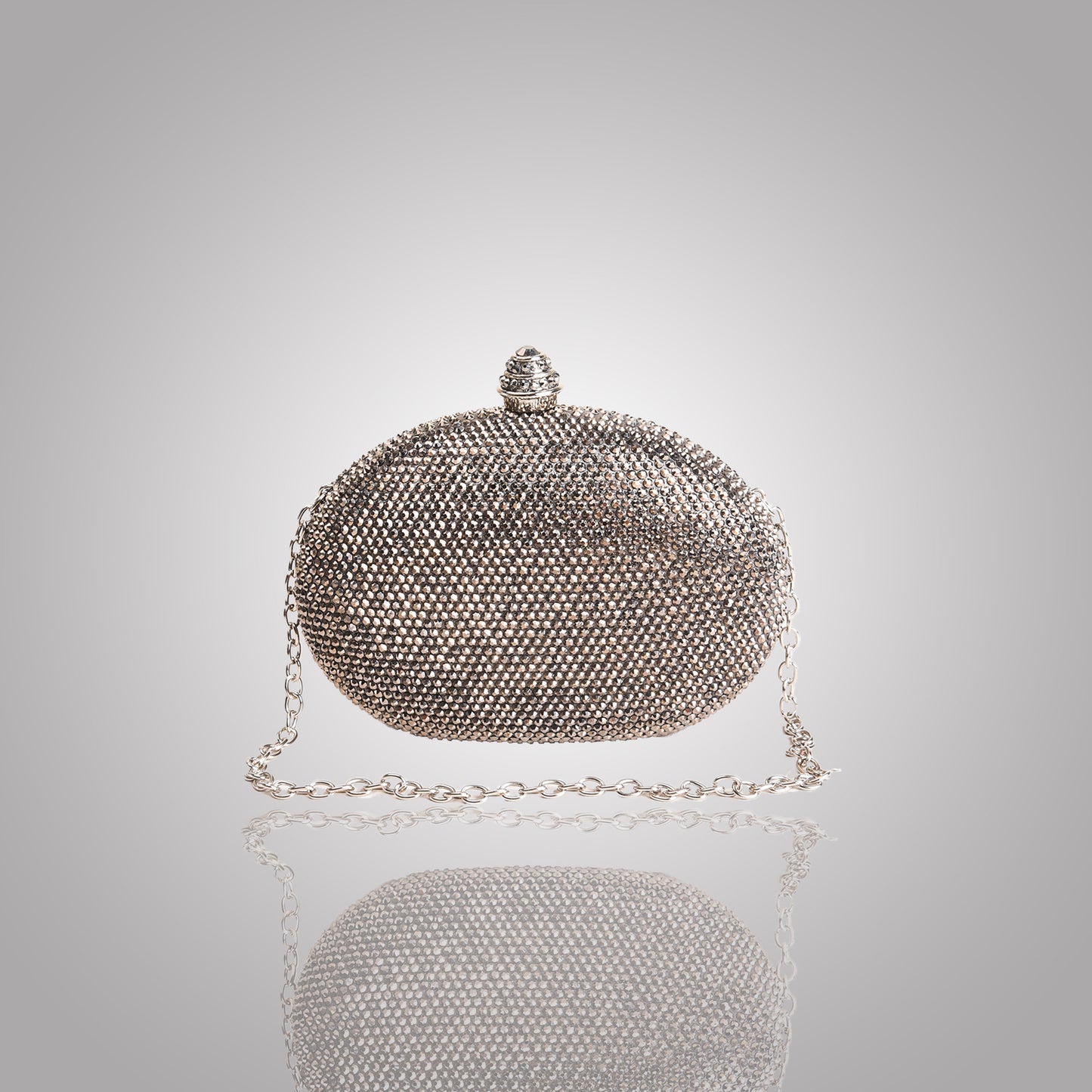 Premium Grey  Swarovski Clutch | C1342-G