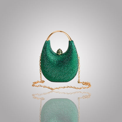 Classic Green Swarovski Statement Clutch | C1446-K