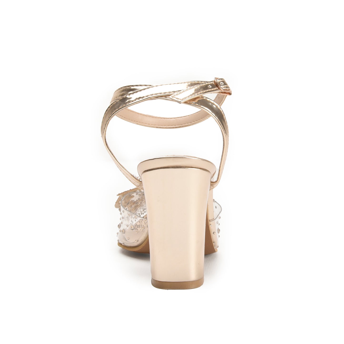 Transparent Block Heels with Golden Bow | 456N-X Dolcis