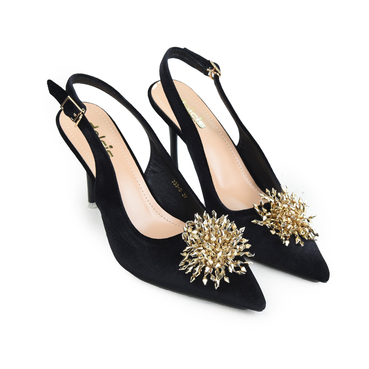 Black Sleek Slingback Heel  Pumps | 441P-C