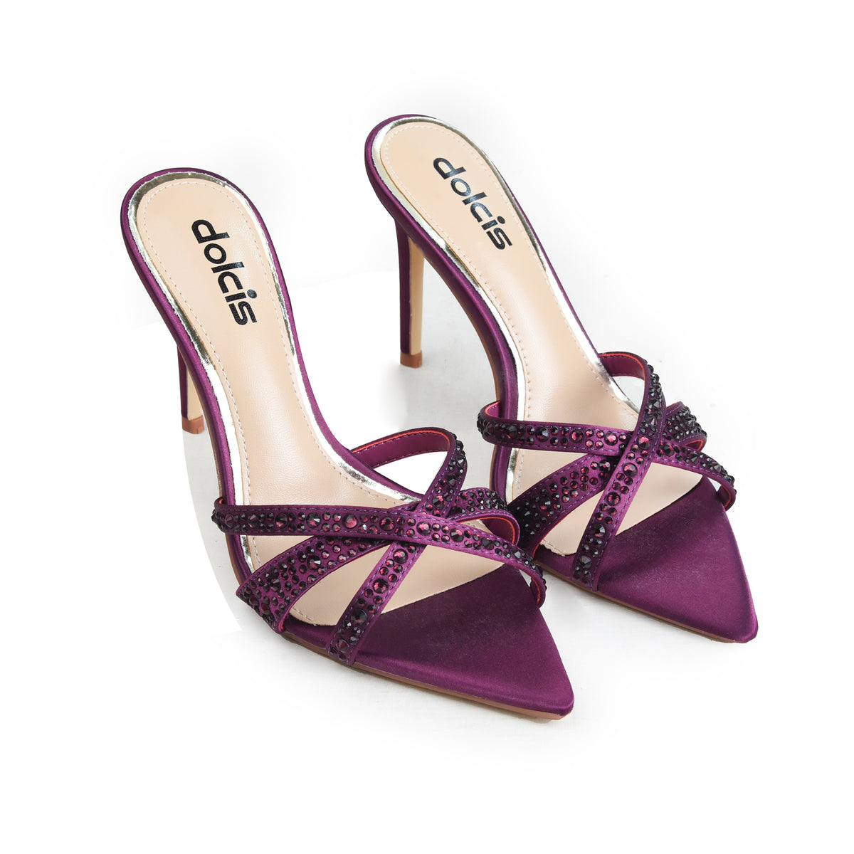 Purple Crystal Strap Party-Heels | 510N-J