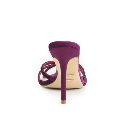Purple Crystal Strap Party-Heels | 510N-J