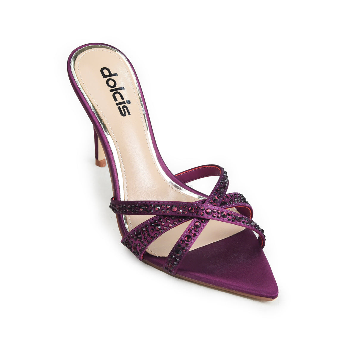 Purple Crystal Strap Party-Heels | 510N-J