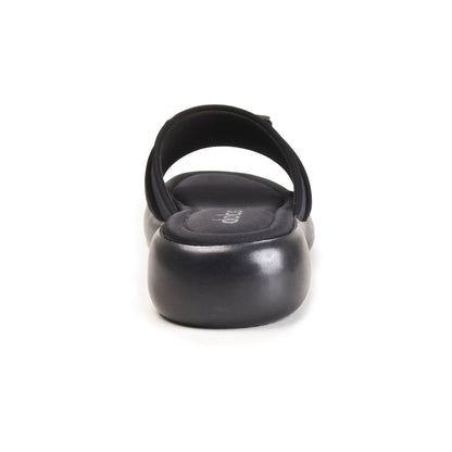 Black Buckle Strap Comfort Flats | 503M-C Dolcis