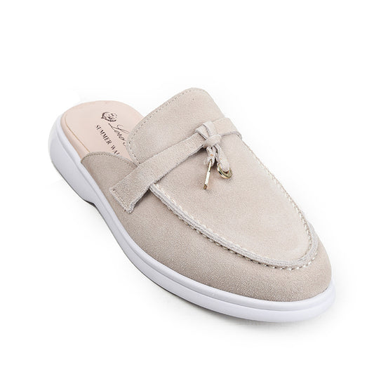 Classic Beige Suede Loafers| 20045C-F
