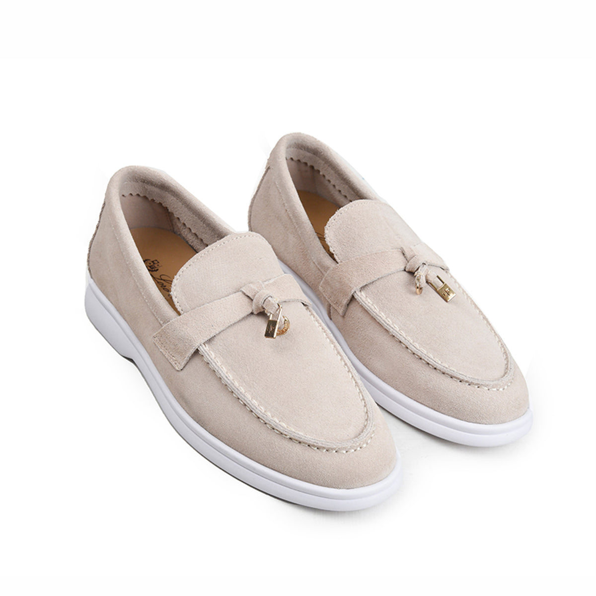 Classic Beige Suede Loafers| 20044C-F