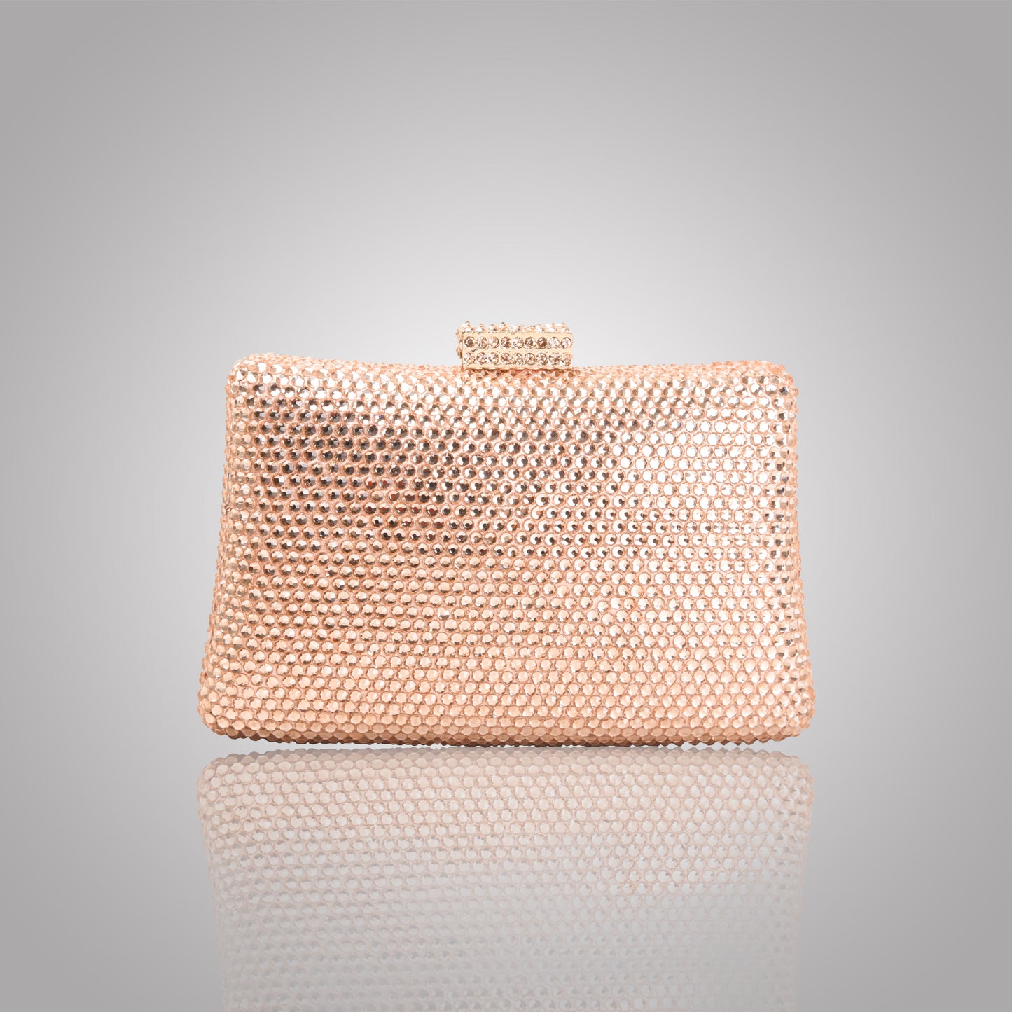 Premium  Rose Gold  Rectangular Swarovski Clutch | C1341-PX