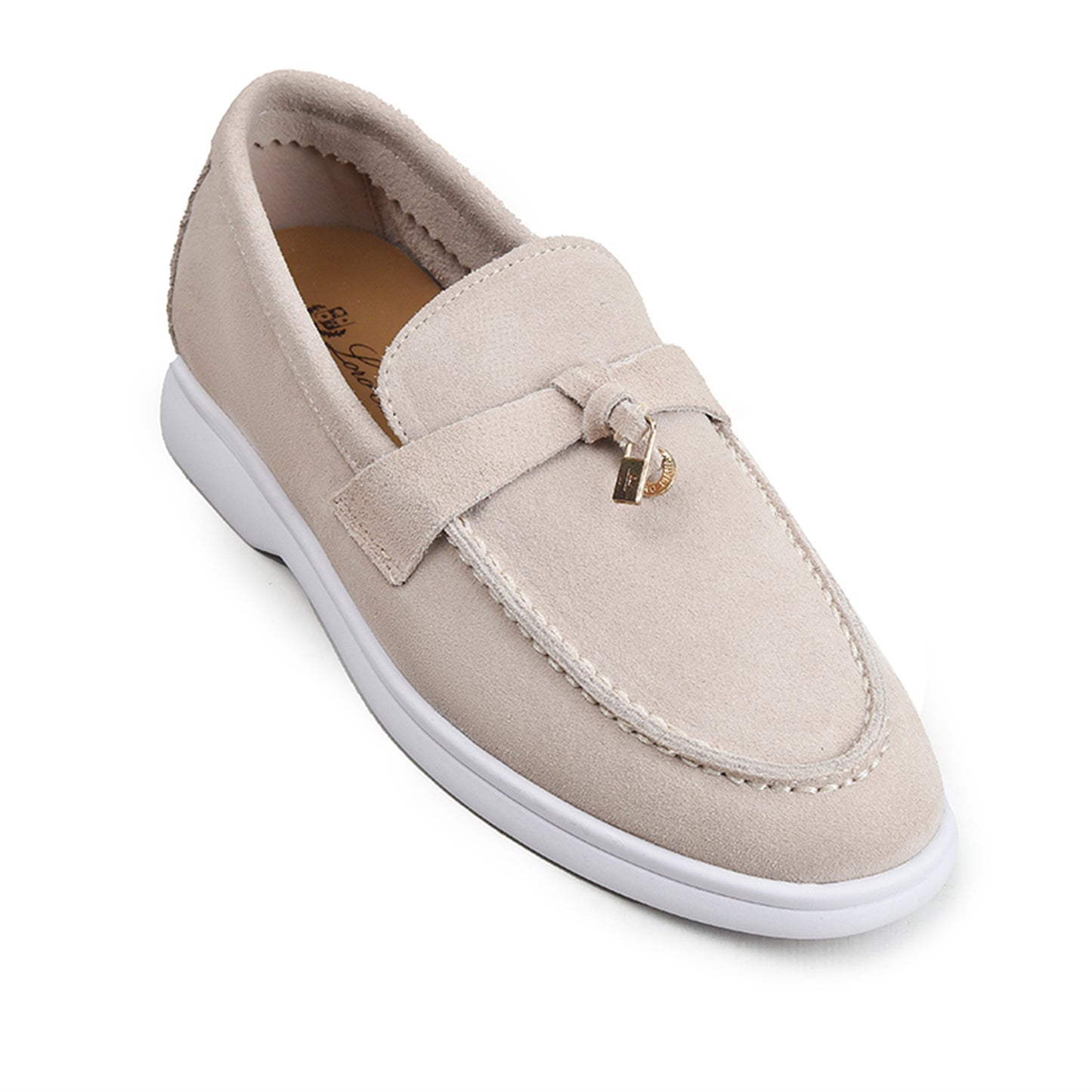 Classic Beige Suede Loafers| 20044C-F