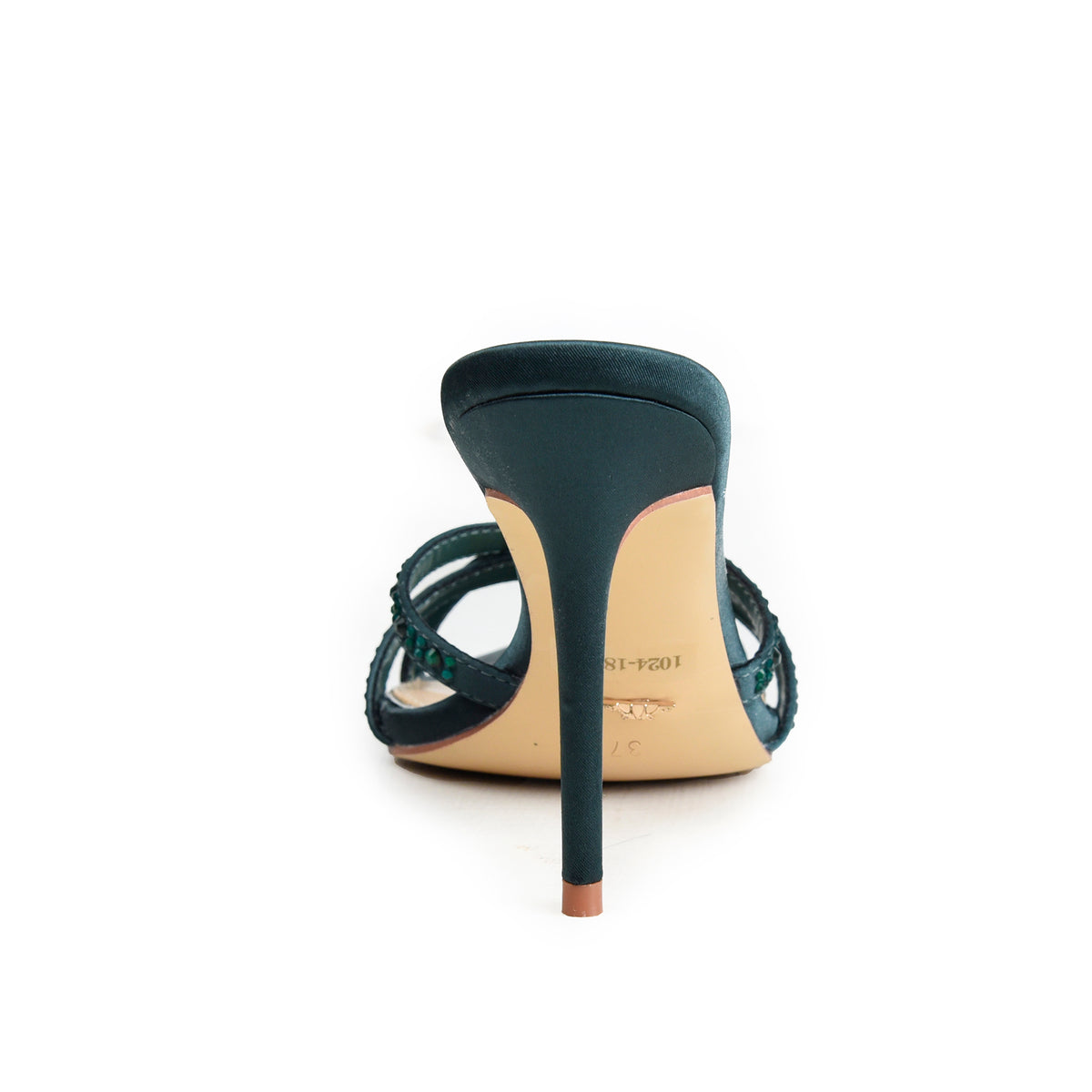 Green Crystal Strap Party-Heels | 510N-K