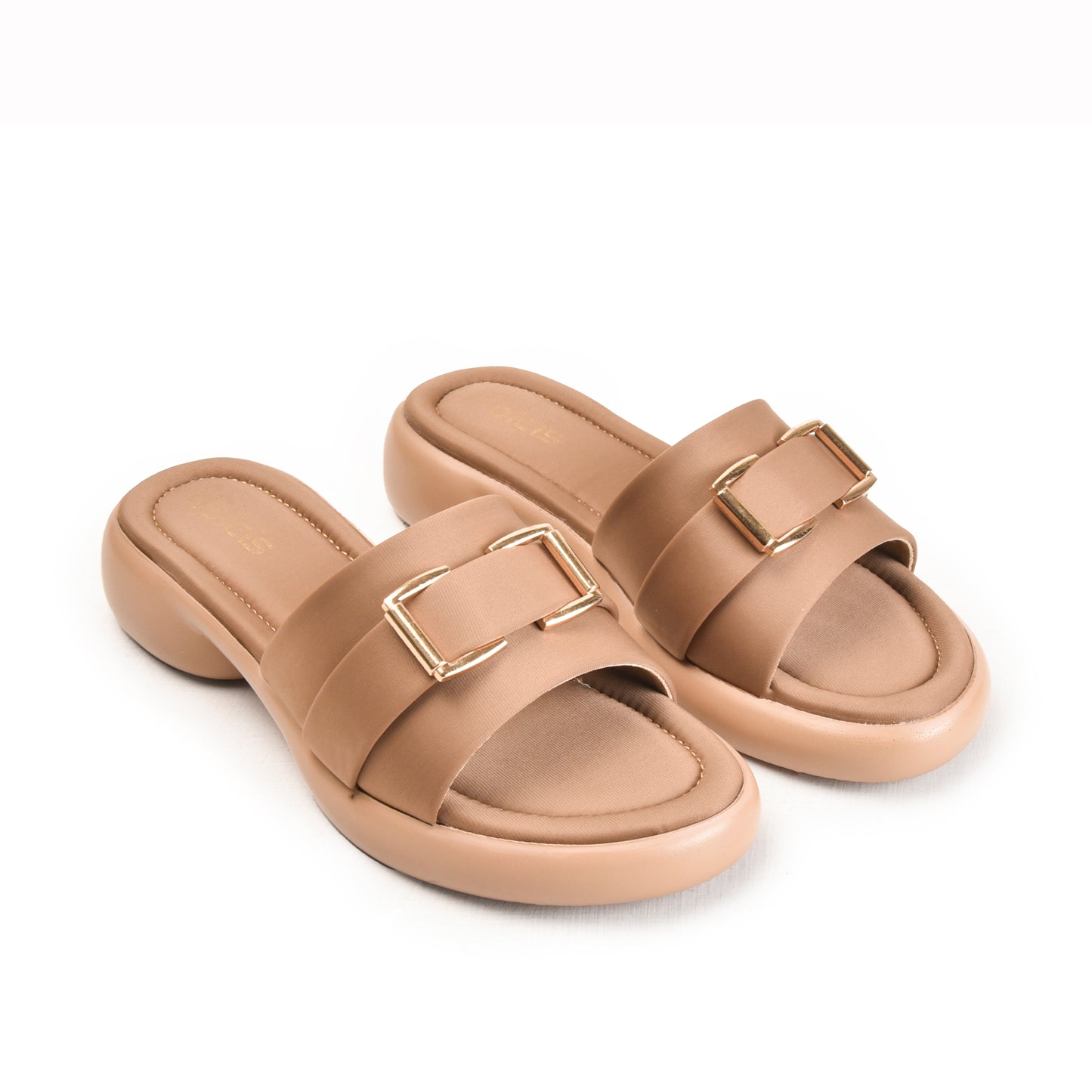 Beige Buckle Strap Comfort Flats | 503M-BI Dolcis
