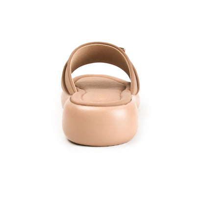 Beige Buckle Strap Comfort Flats | 503M-BI Dolcis