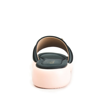 Black and White Buckle Strap Flats | 503M-K Dolcis