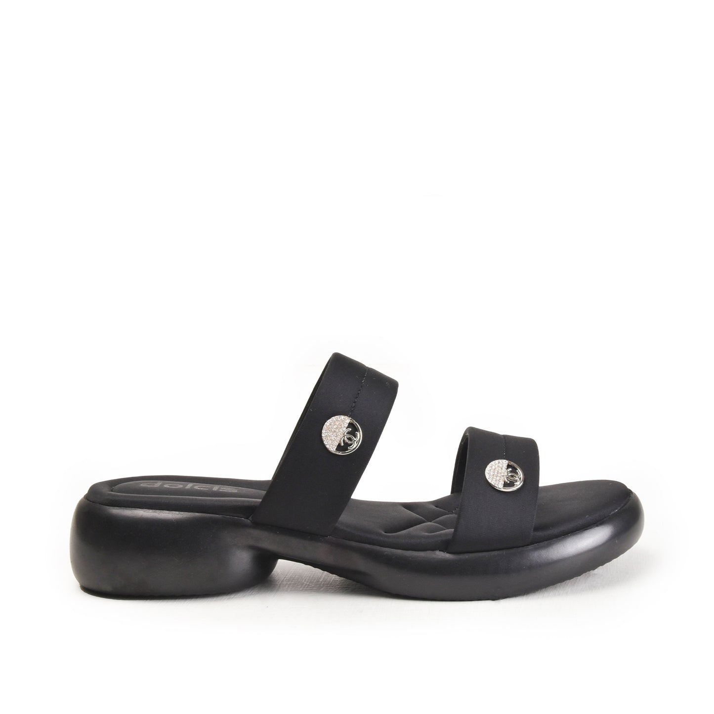 Classic Black Double-Strap Flip Flops | 502M-C Dolcis