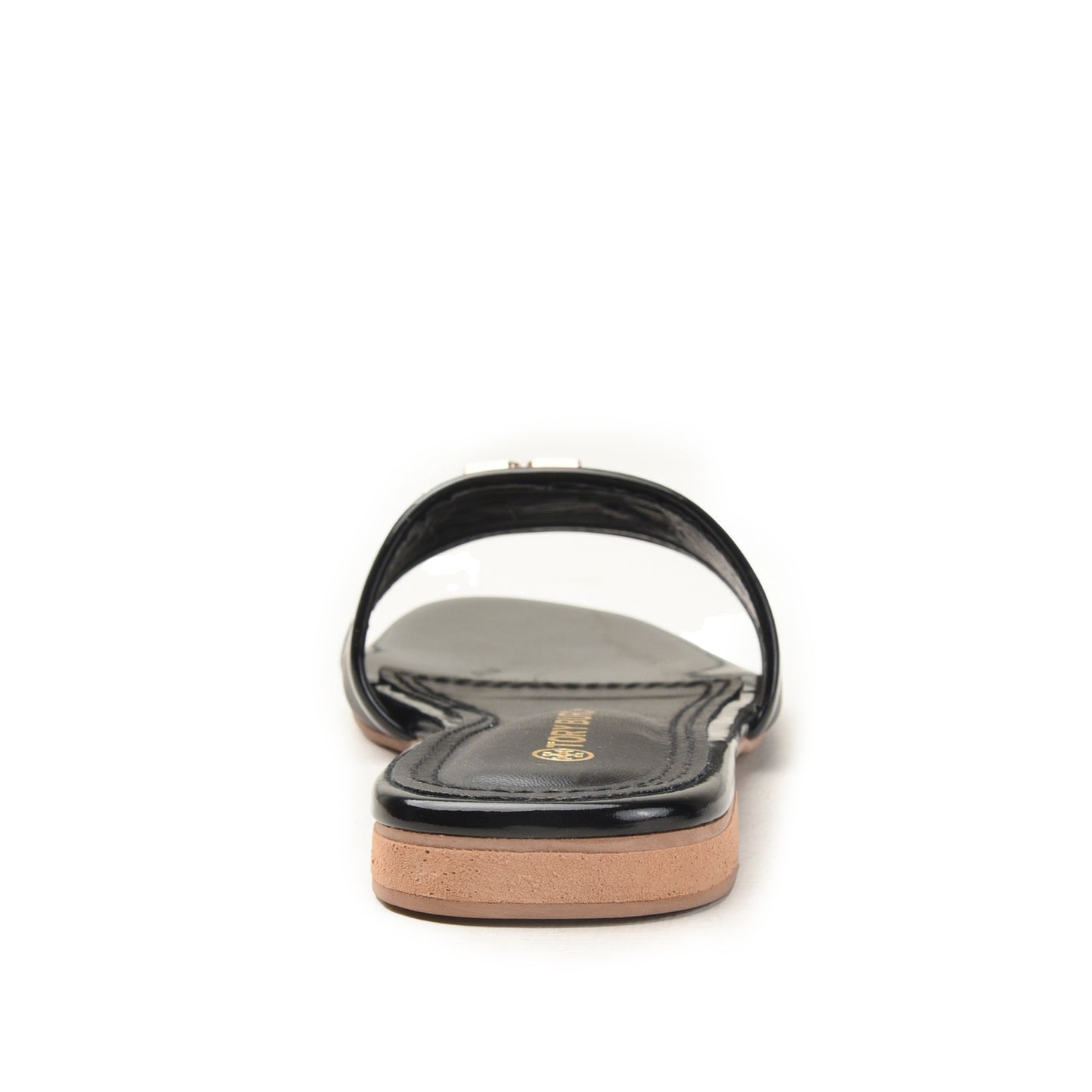 Black Slip-On Flats with Gold Detail Slippers| 522M-C